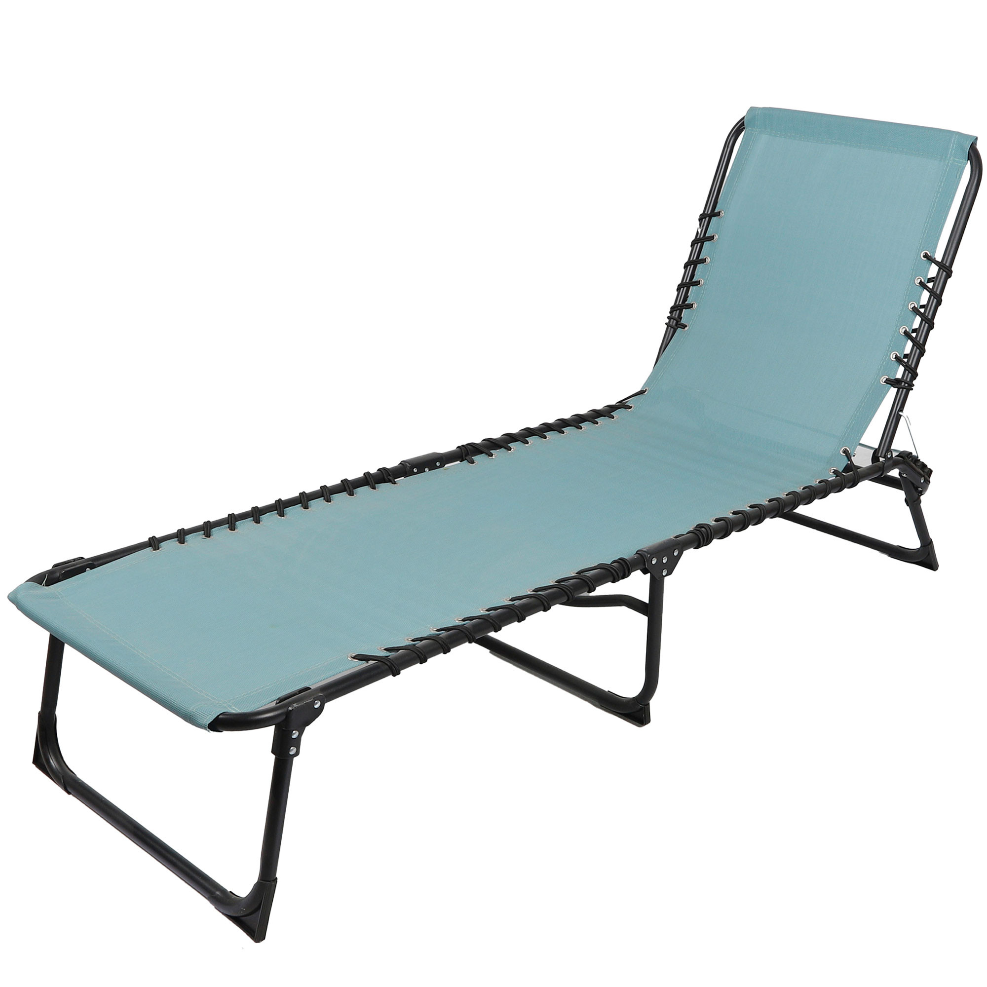 Bain de soleil aluminium et textilène bleu 187x56x85cm, WADIGA