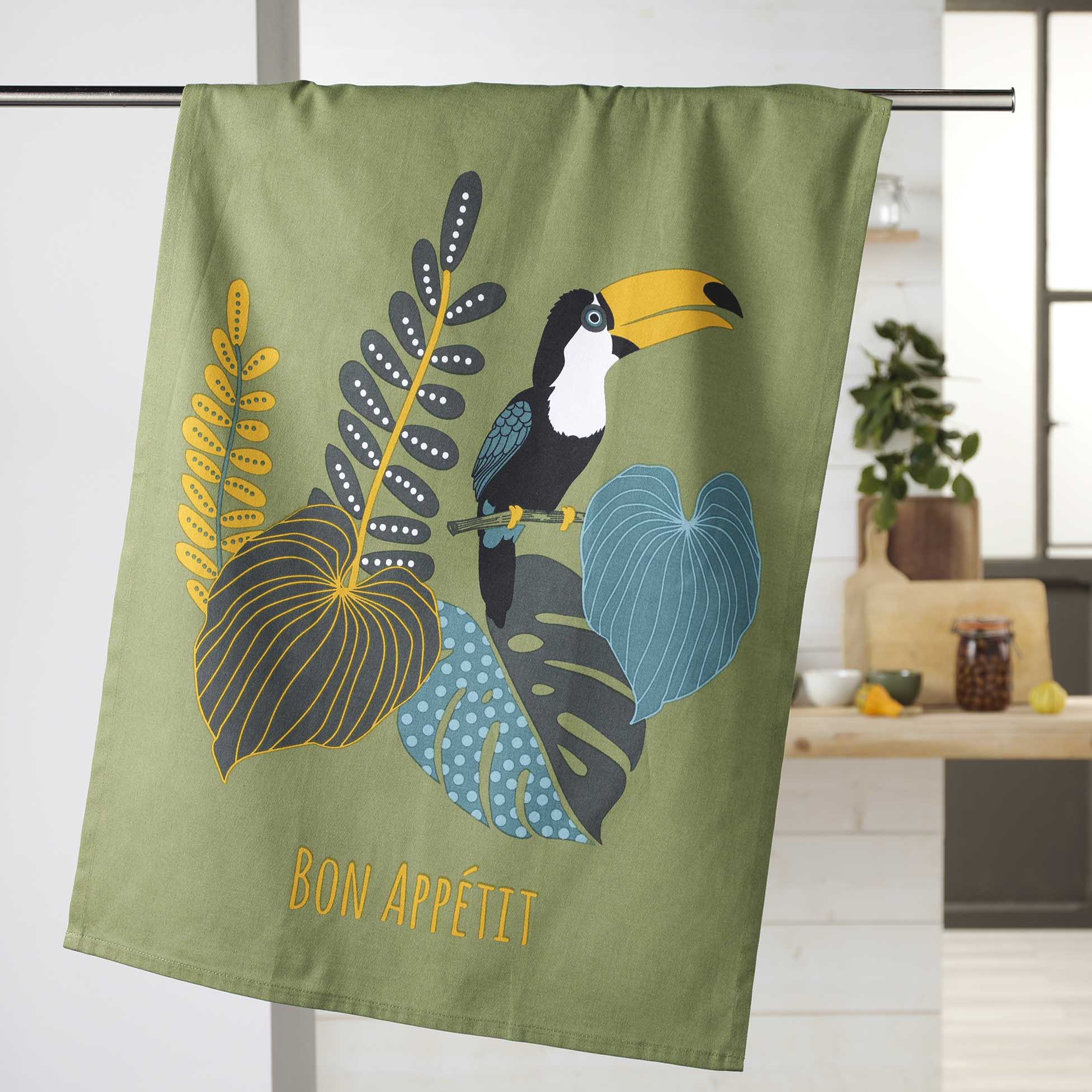 Torchon en coton Toucan bon appetit, EDEN
