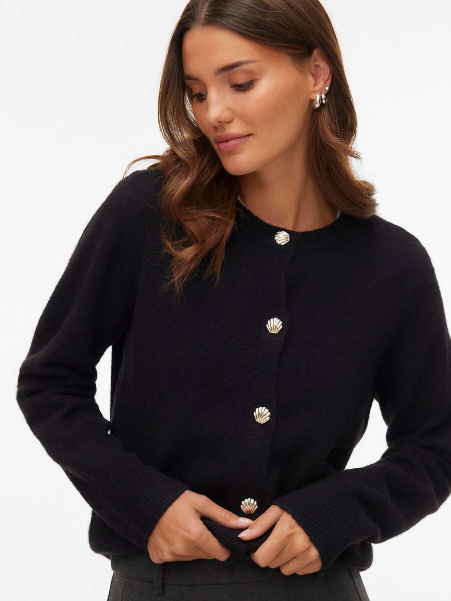 Gilet col rond avec boutons cœur, VERO MODA
