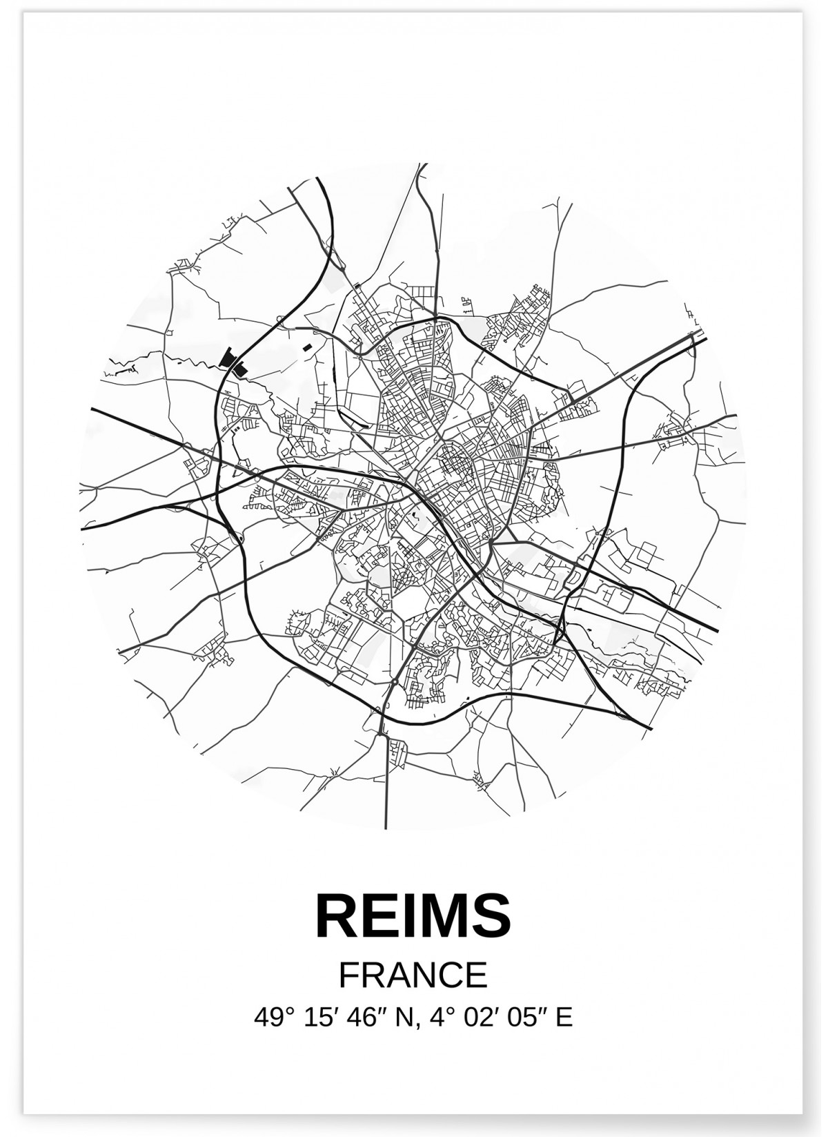Affiche Carte Reims, L'AFFICHERIE