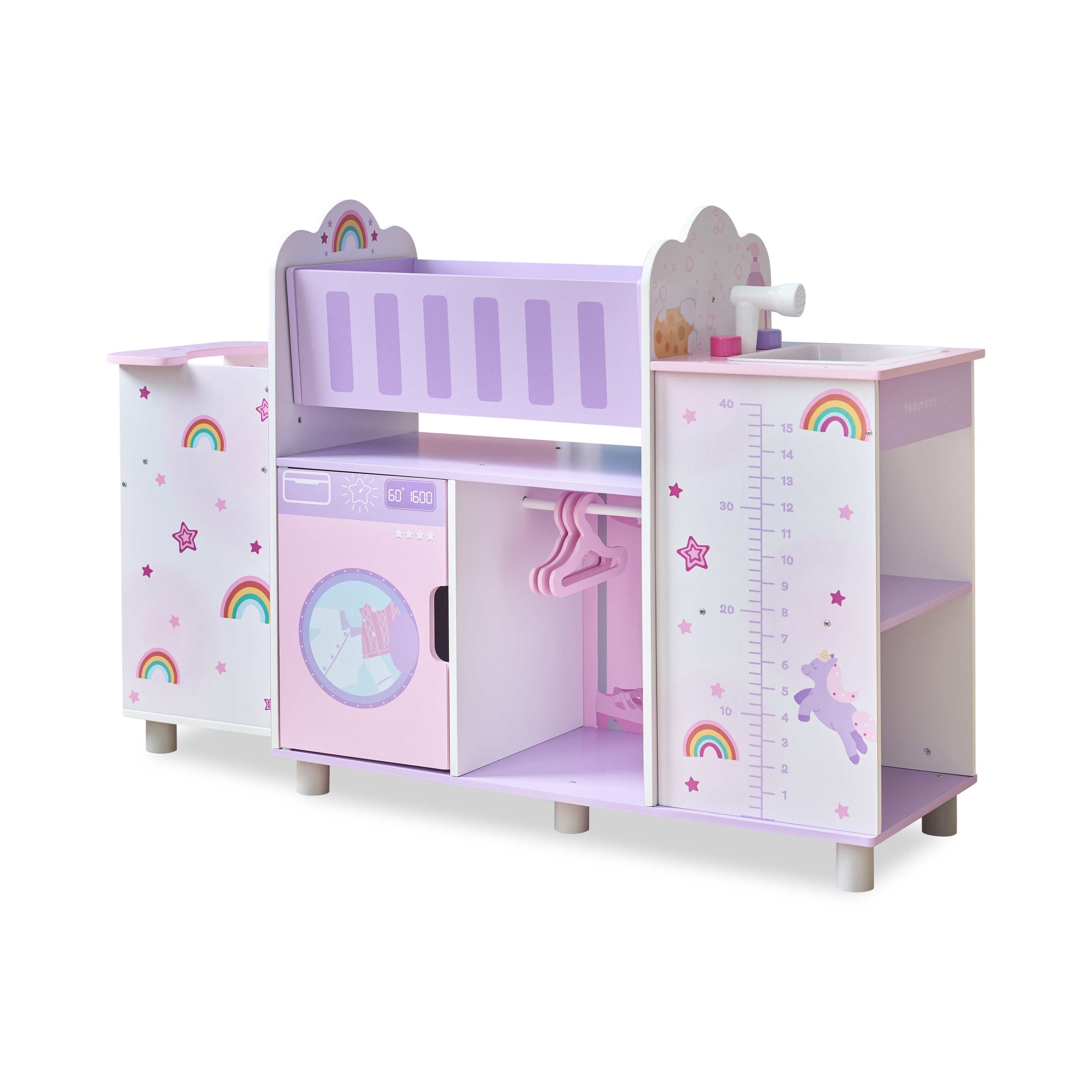 Nursery Poupée 6-en-1 en, Violet, TEAMSON KIDS