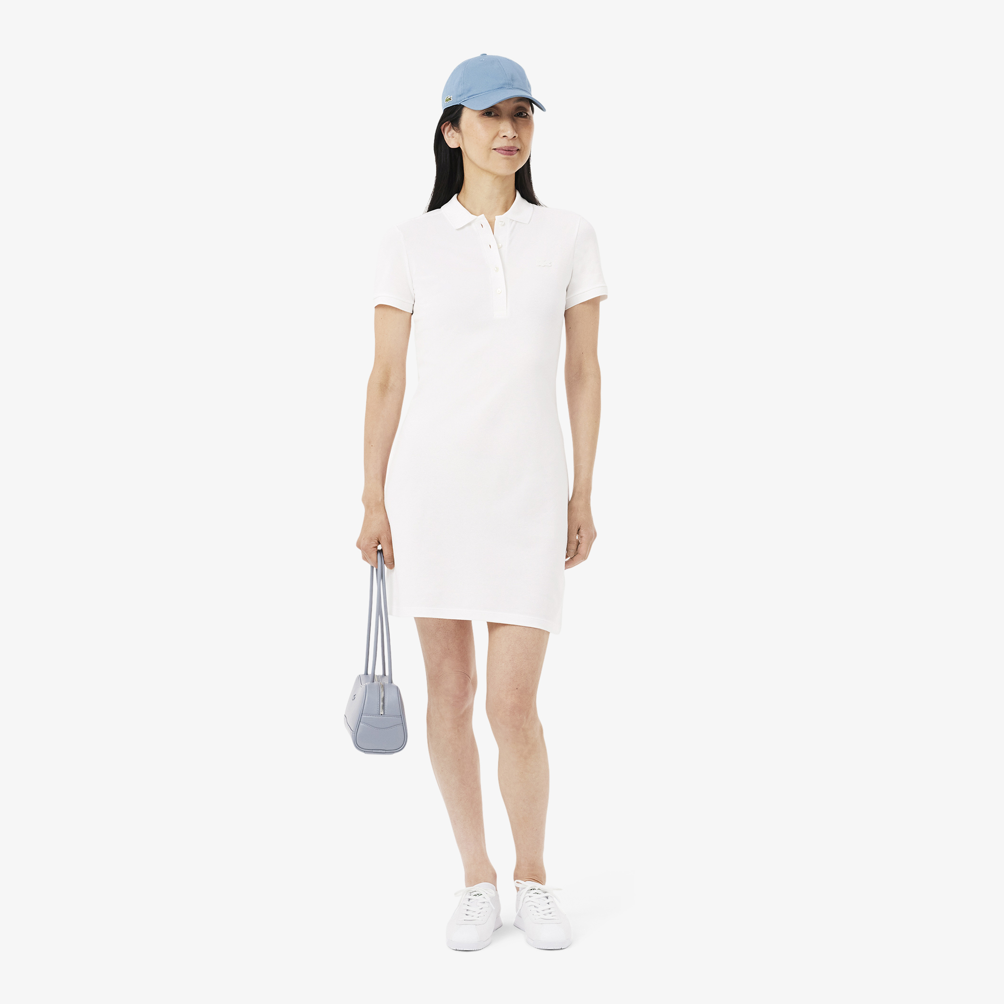 Robe polo slim fit en mini Piqué stretch, LACOSTE