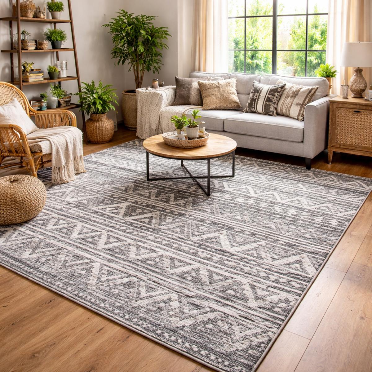 Tapis longs poils shaggy tissé motif berbère LANDA, UN AMOUR DE TAPIS