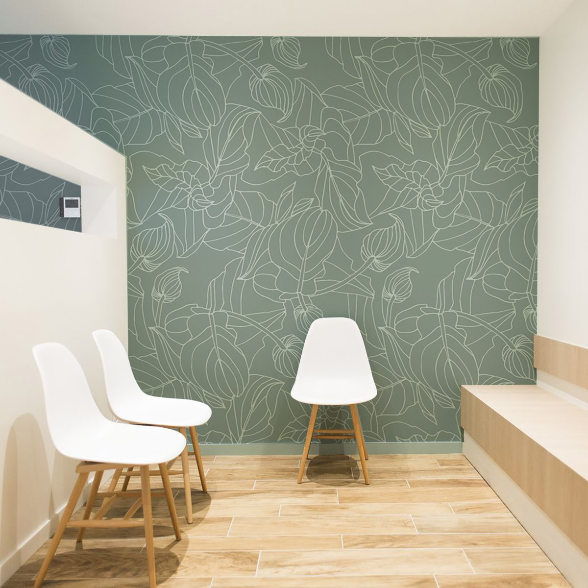 Papier peint panoramique Feuillages, Vert clair 255 x 250cm, ACTE DECO