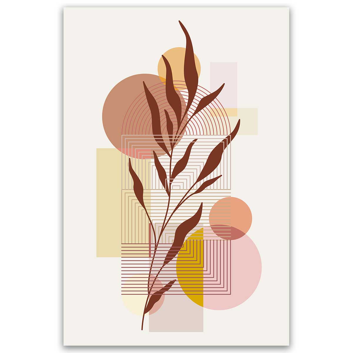Tableau botanique abstrait moderne, HEXOA