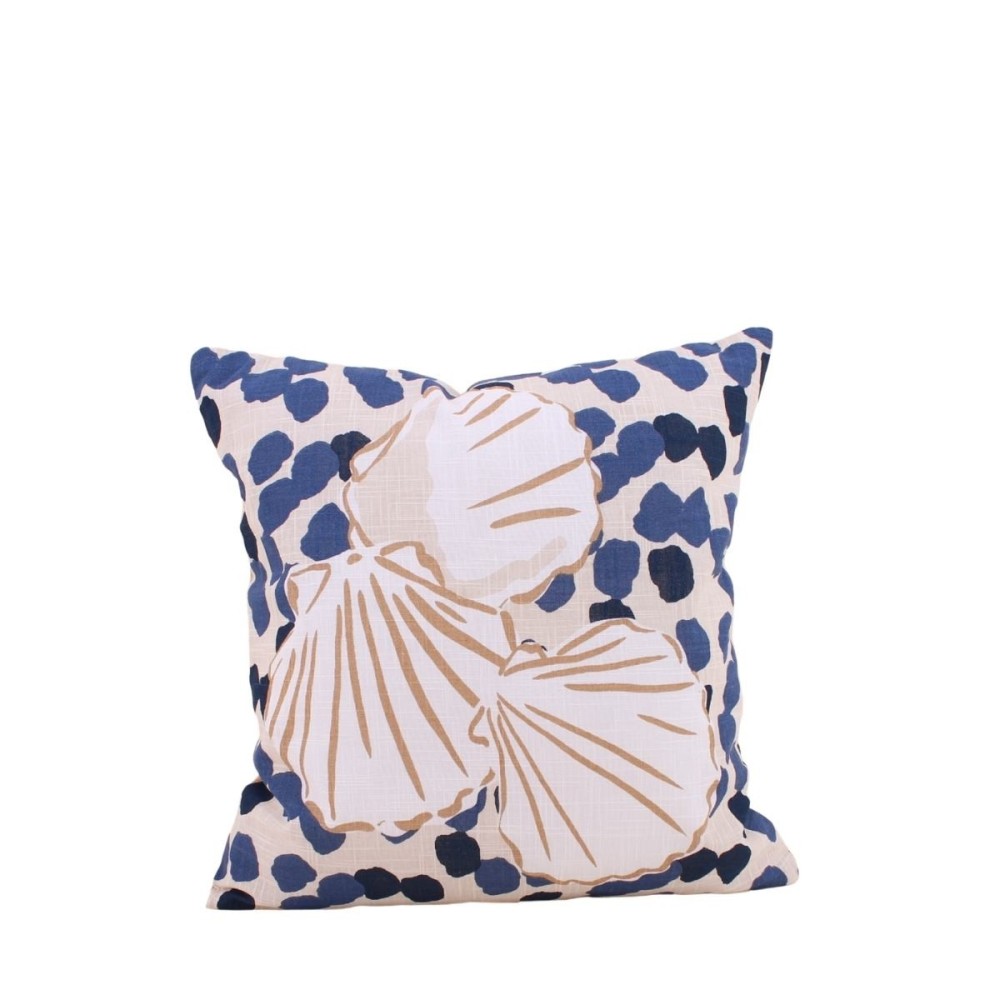 Coussin en coton imprimé coquillages 40x40cm, ORNAMI