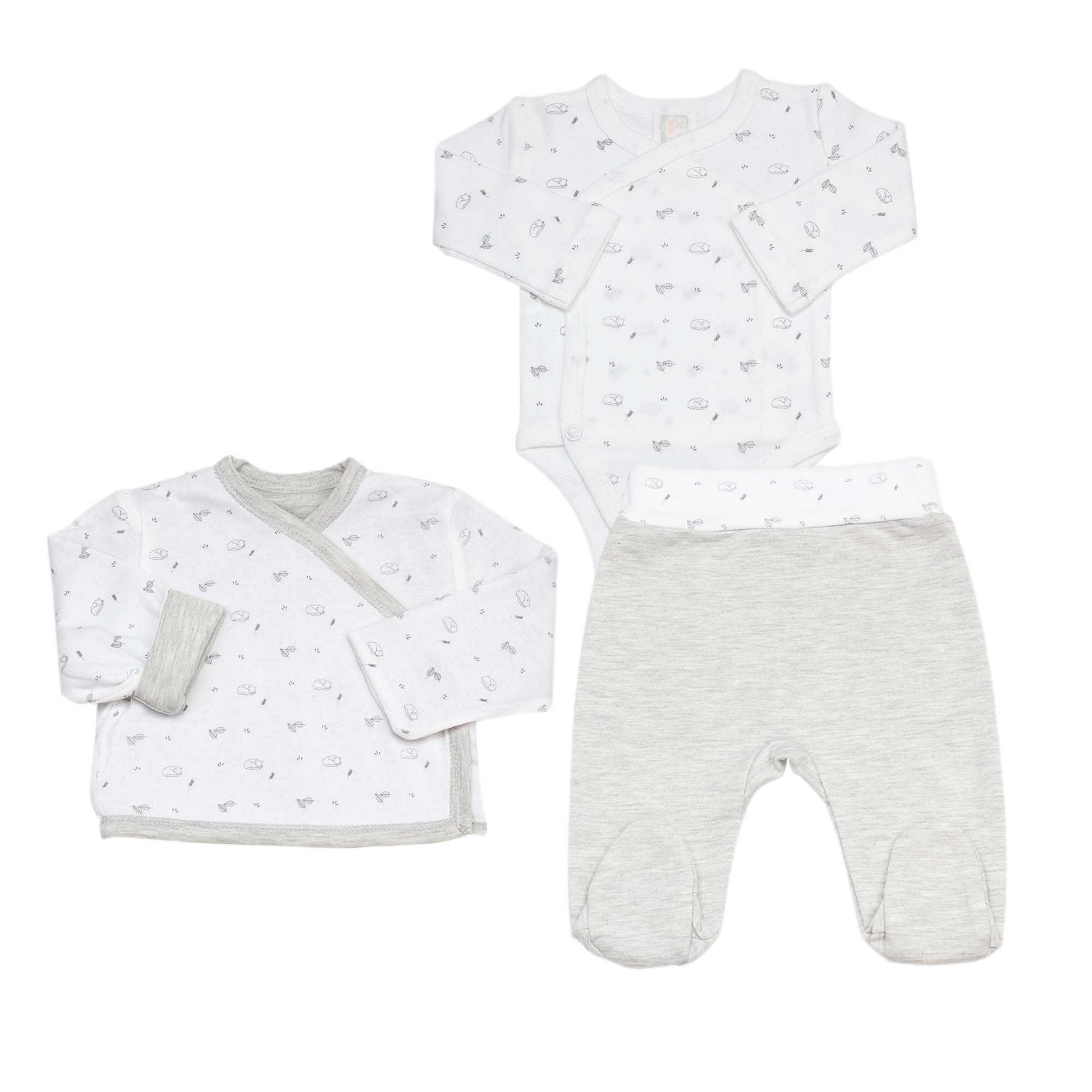 Kit naissance 3 pièces - Gris chiné, TROIS KILOS SEPT