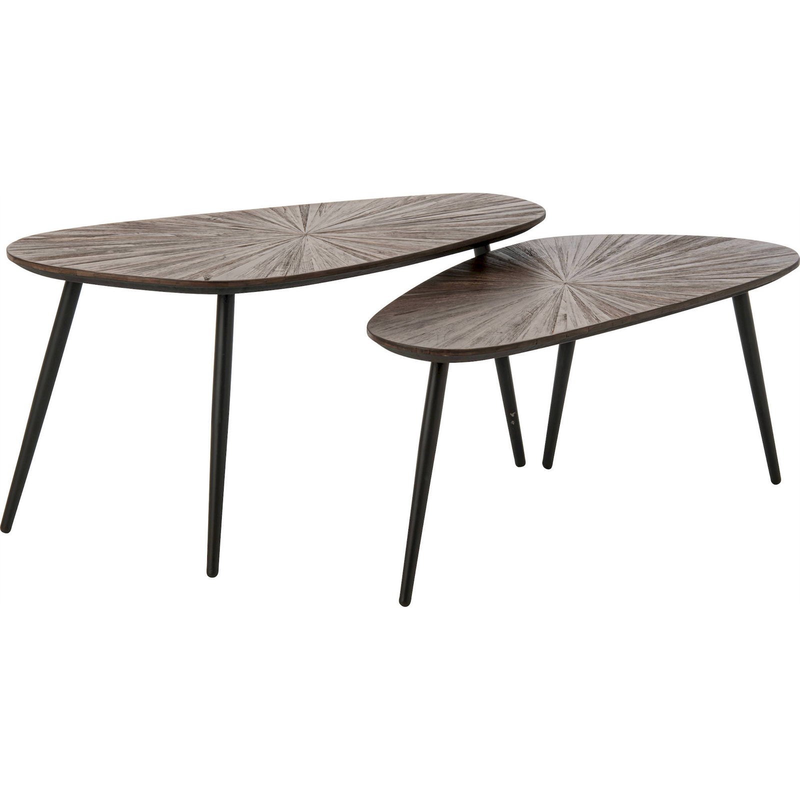 Table basse ovale en bois (lot de 2), RECOLLECTION