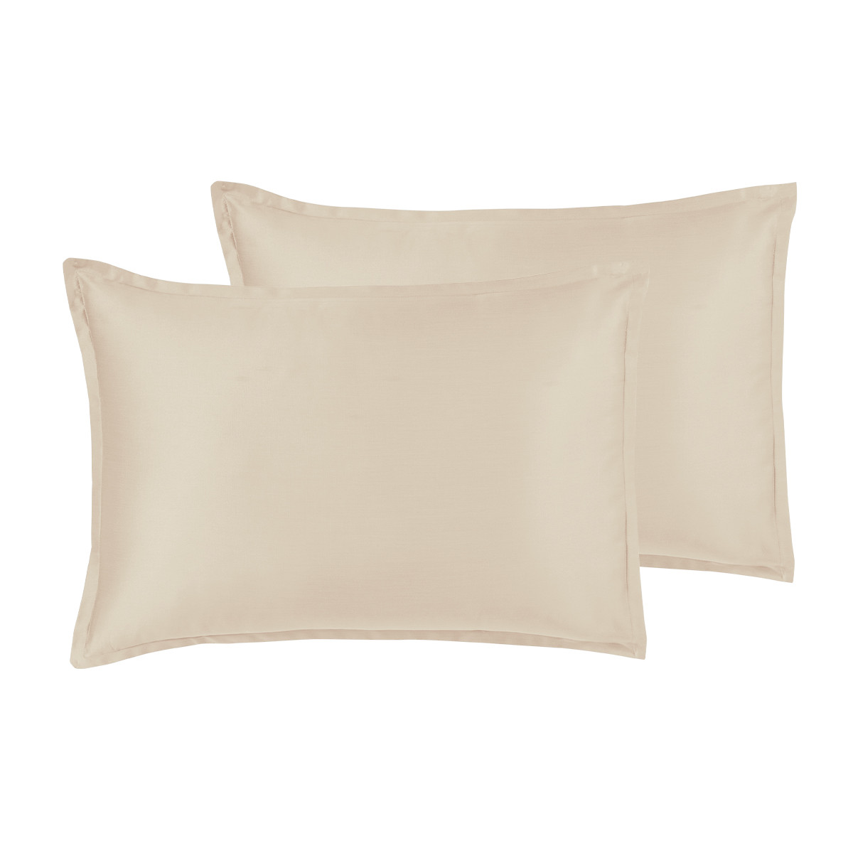 Lot de 2 taies d'oreiller en satin de coton/tencel 200 fils OPERA, SENSEI MAISON