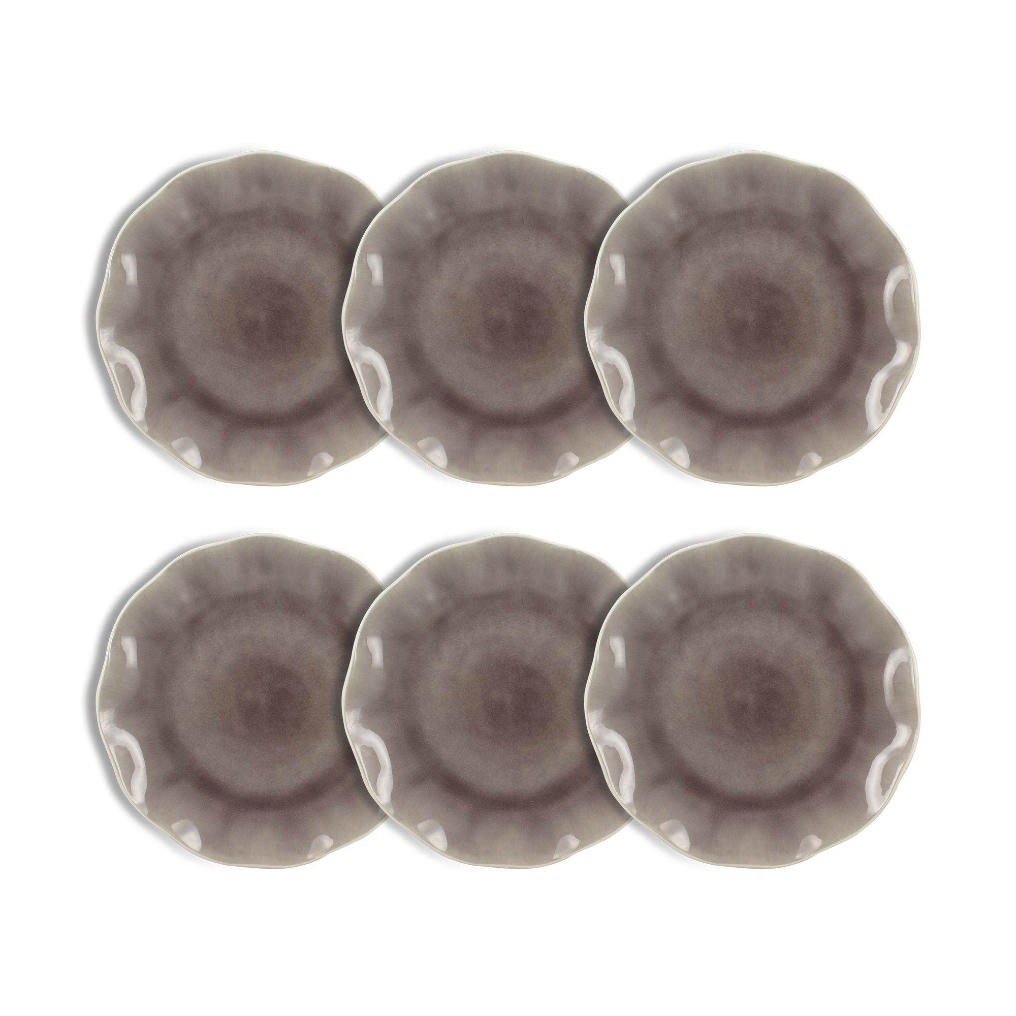 Lot de 6 assiettes plates 26,5cm en grès, NOVA, OGO LIVING