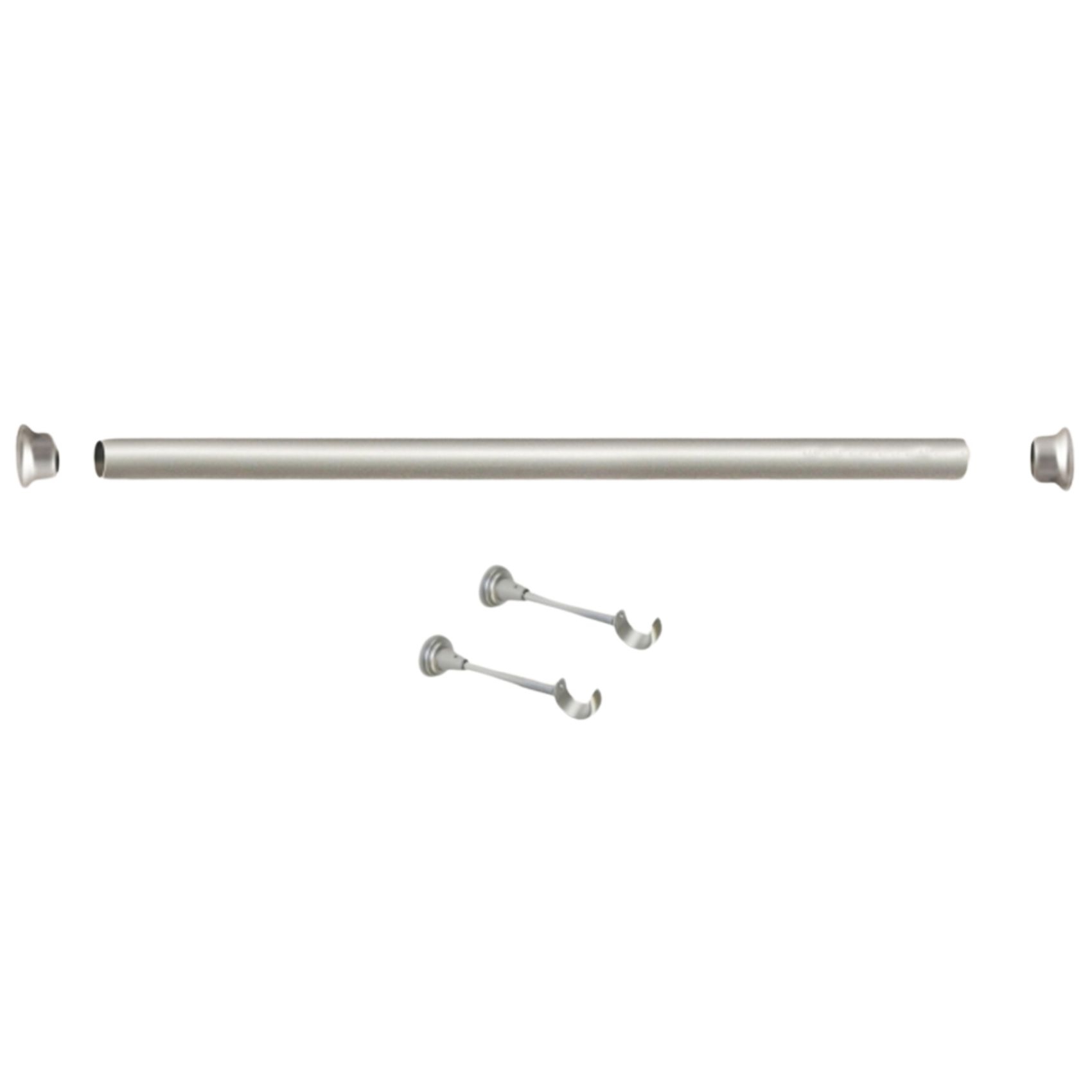 Kit de tringle argent mat 1.5 m x 28 mm, HOME MAISON