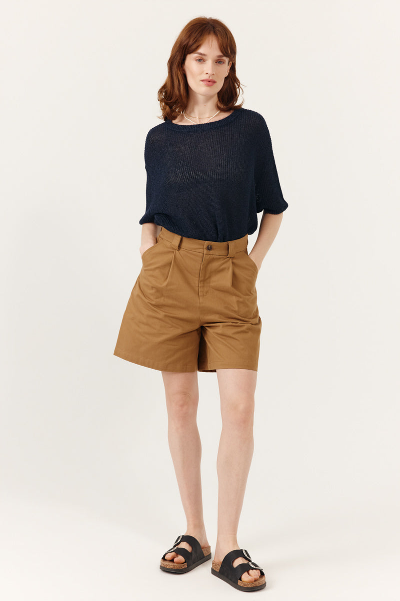 Pull Marezia manches courtes col rond coupe droite, ARTLOVE