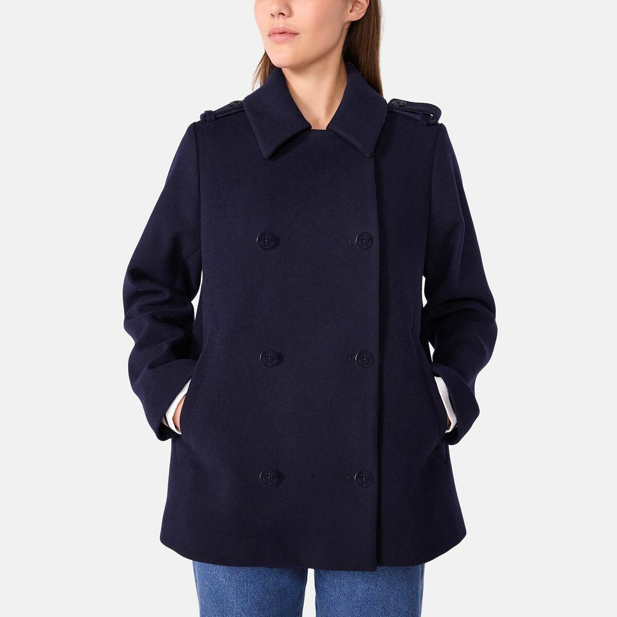 Wool Blend Pea Coat, PETIT BATEAU