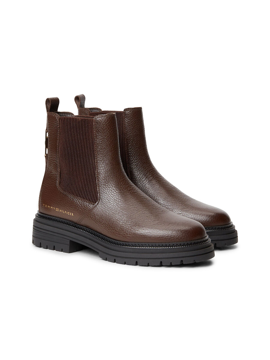 Botas Chelsea de piel granulada, TOMMY HILFIGER