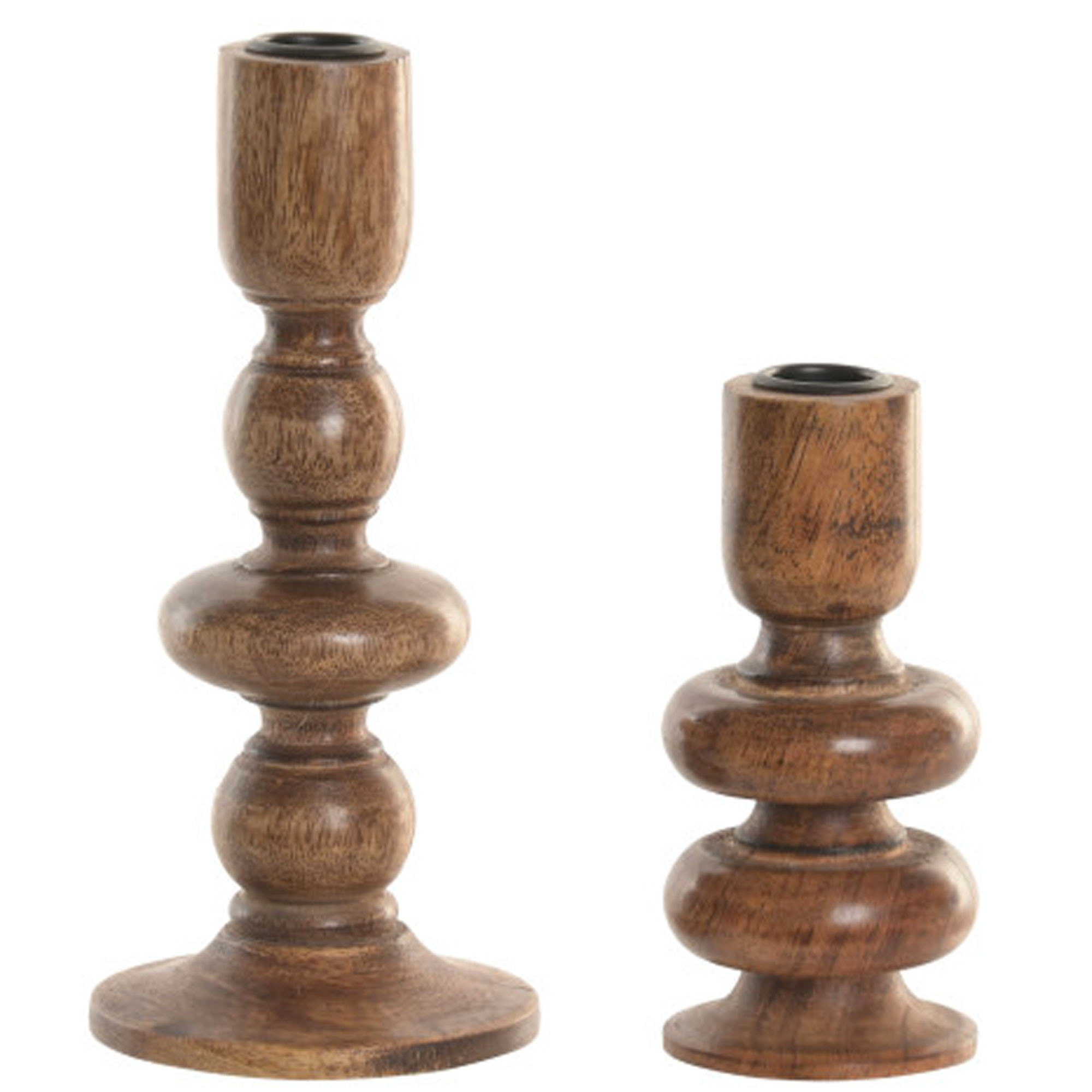 Set de 2 chandeliers en bois de mangue 10x10x23cm, WADIGA