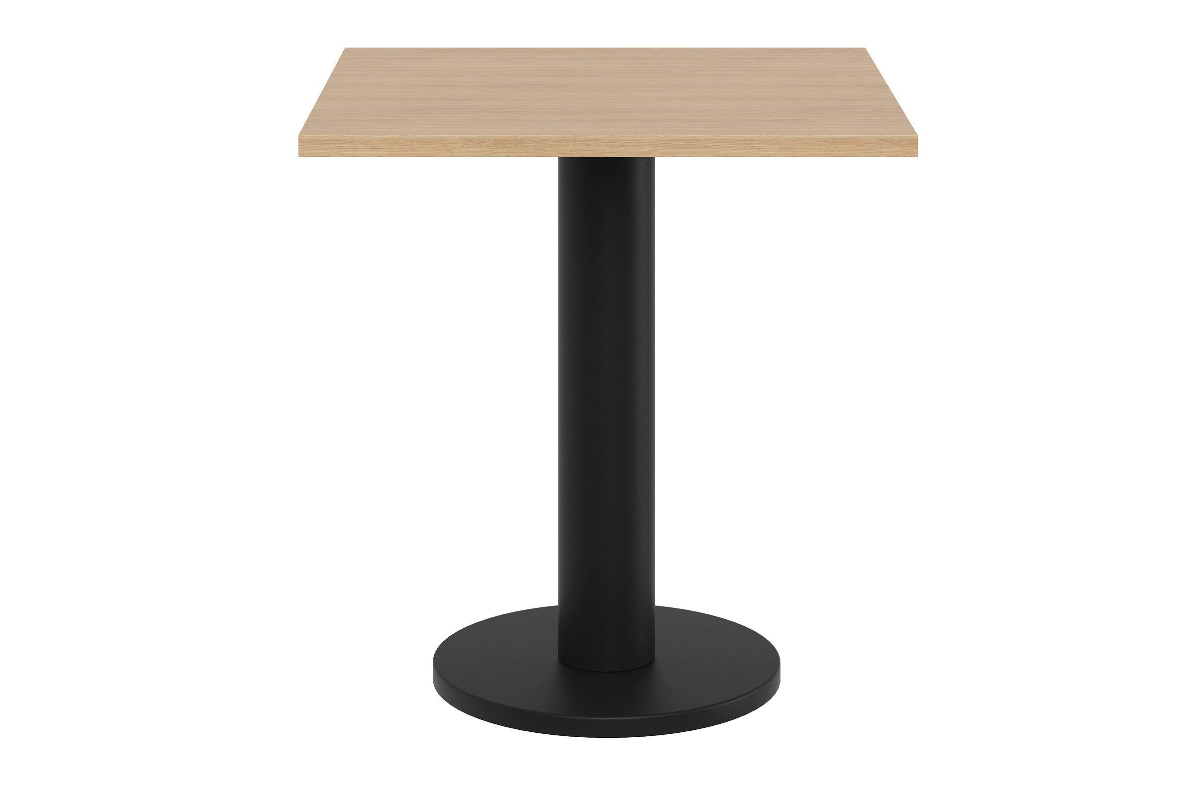Table Sool Café 70x70 cm - plateau chêne, piétement acier, NOO.MA