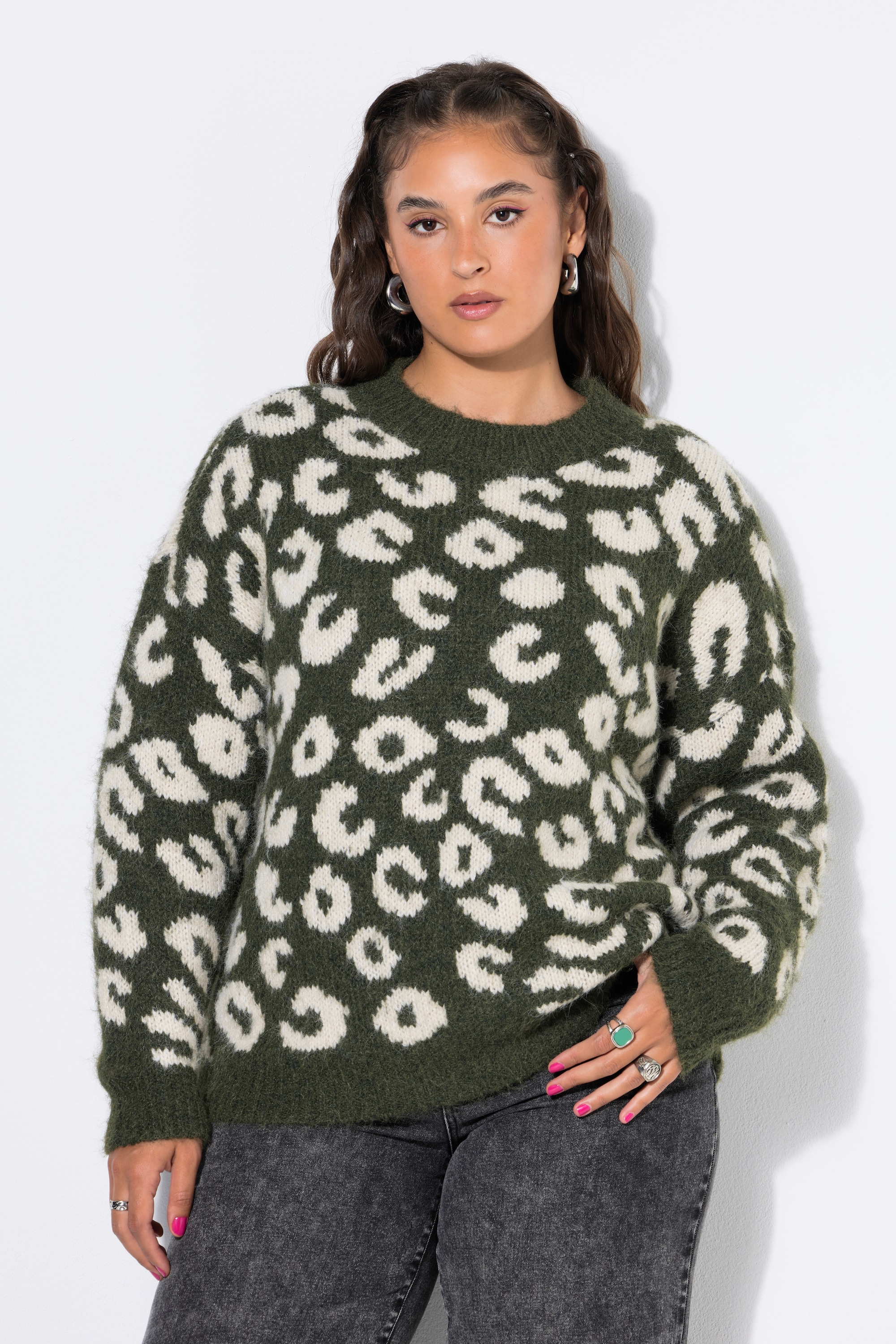 Pull, coupe oversize, jacquard léopard, STUDIO UNTOLD