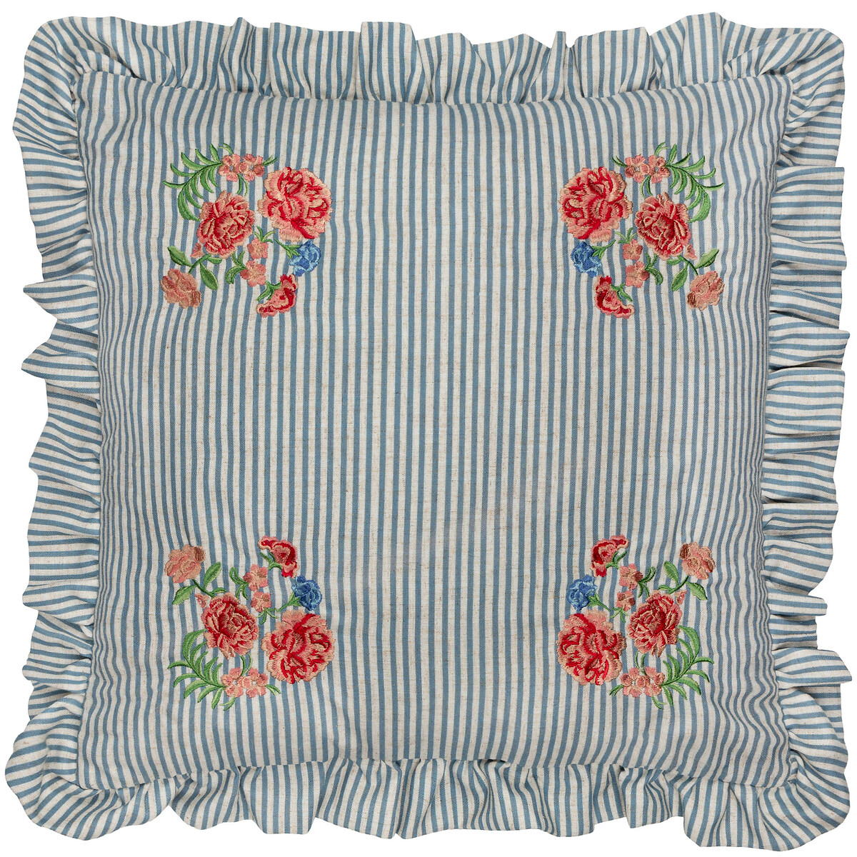 Martha Embroidered Ruffle Cushion, WYLDER