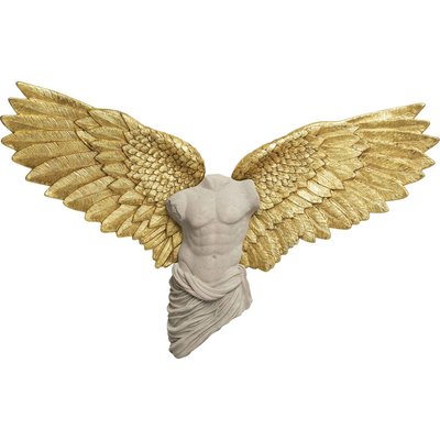 Déco murale buste homme ailes dorées 124x71cm KARE DESIGN