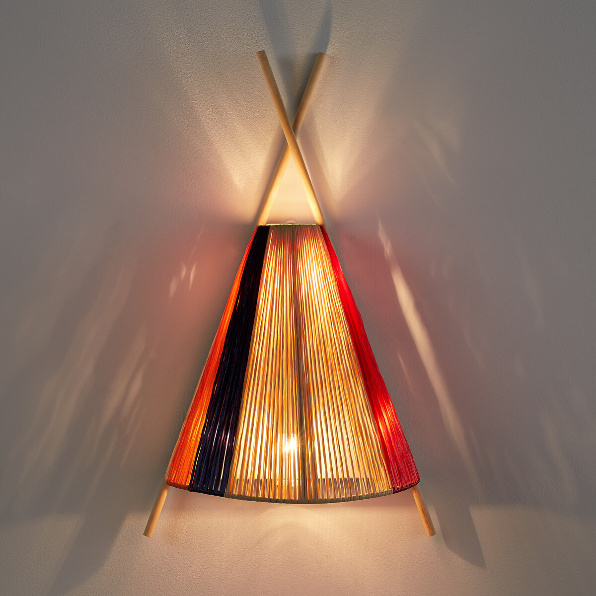 Isafa Bamboo and Metal Children’s Teepee Wall Light