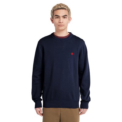 Cotton Regular Fit Jumper with Crew Neck TIMBERLAND