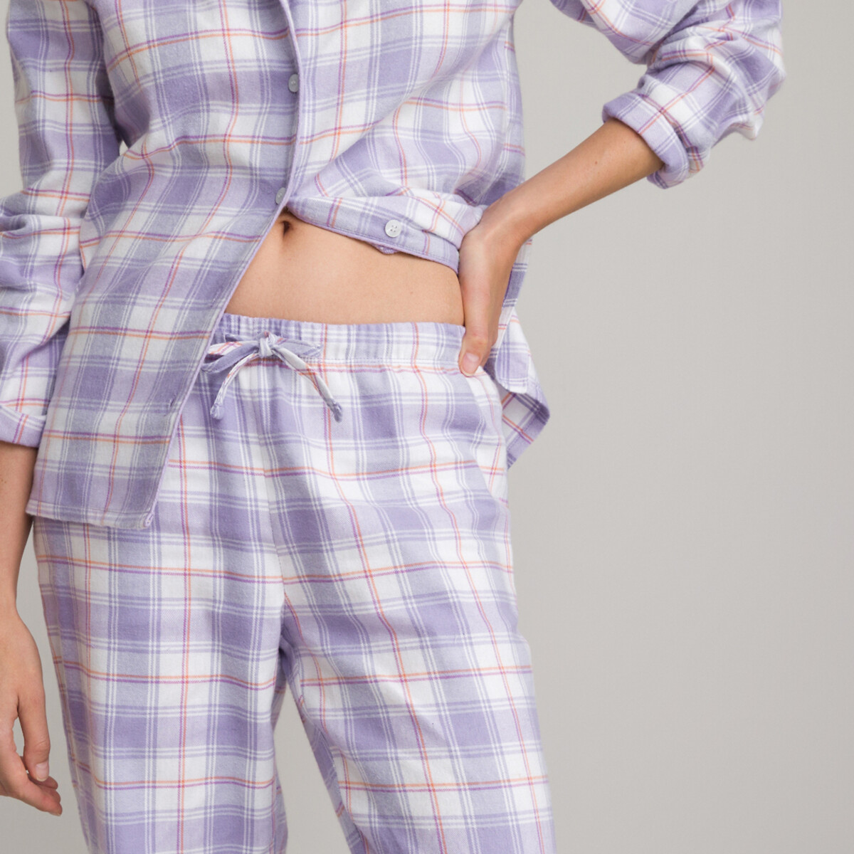 Pyjama, avec pantalon en flanelle carreaux La Redoute Collections