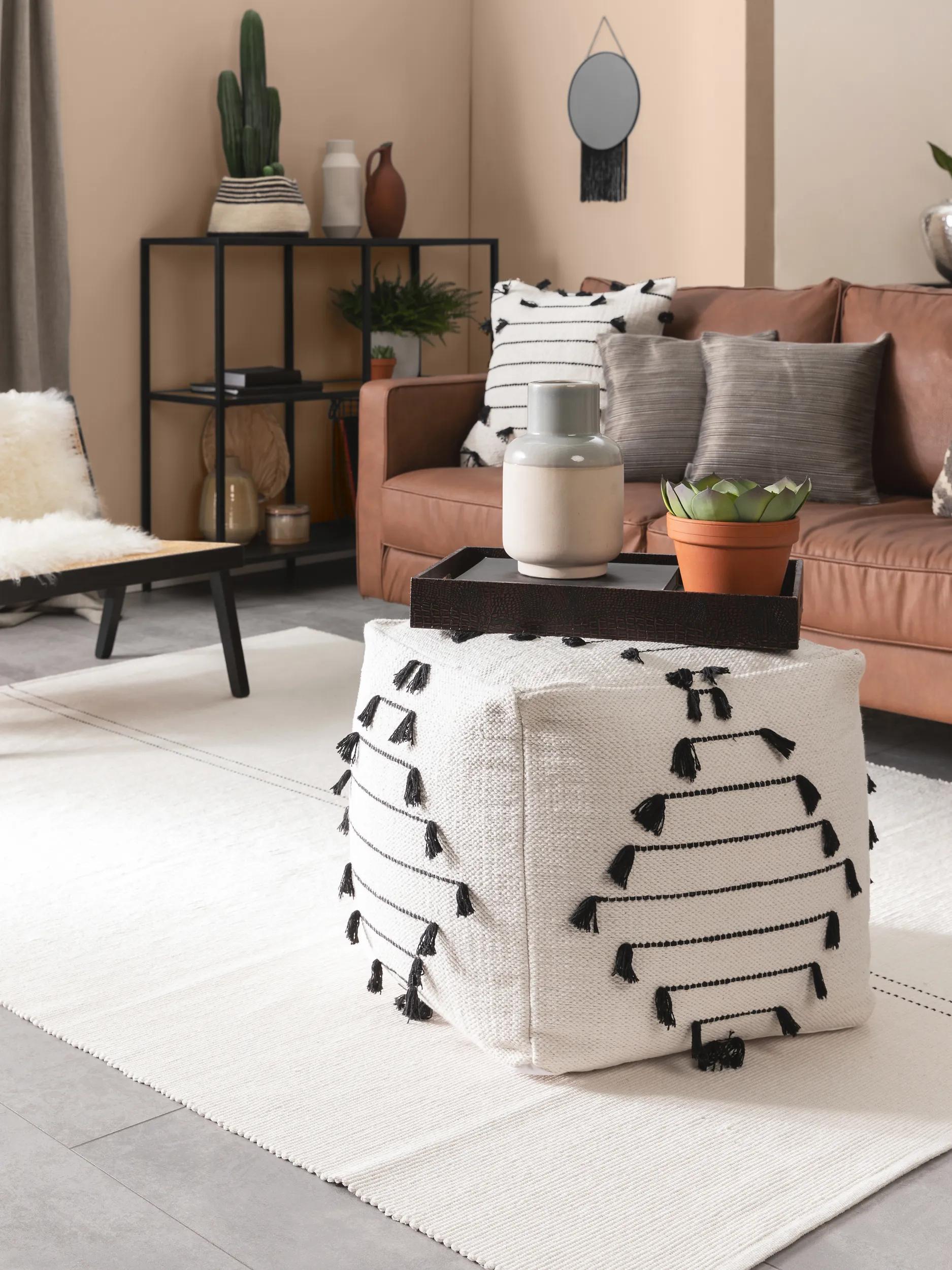 Pouf tissé main BO, BENUTA 