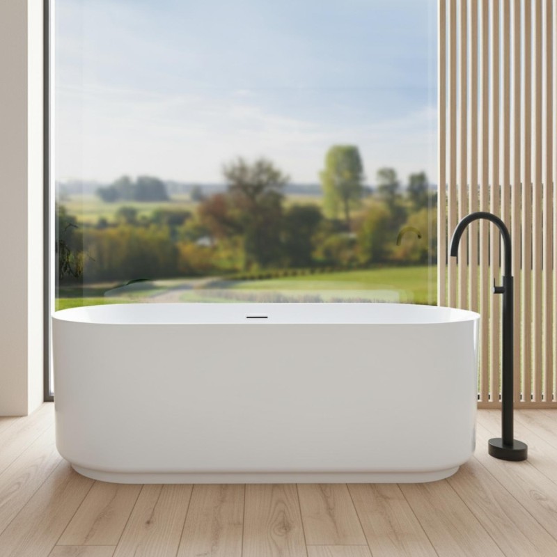 Baignoire îlot en acrylique Lucite blanche 170cm NAÏA, MOB IN