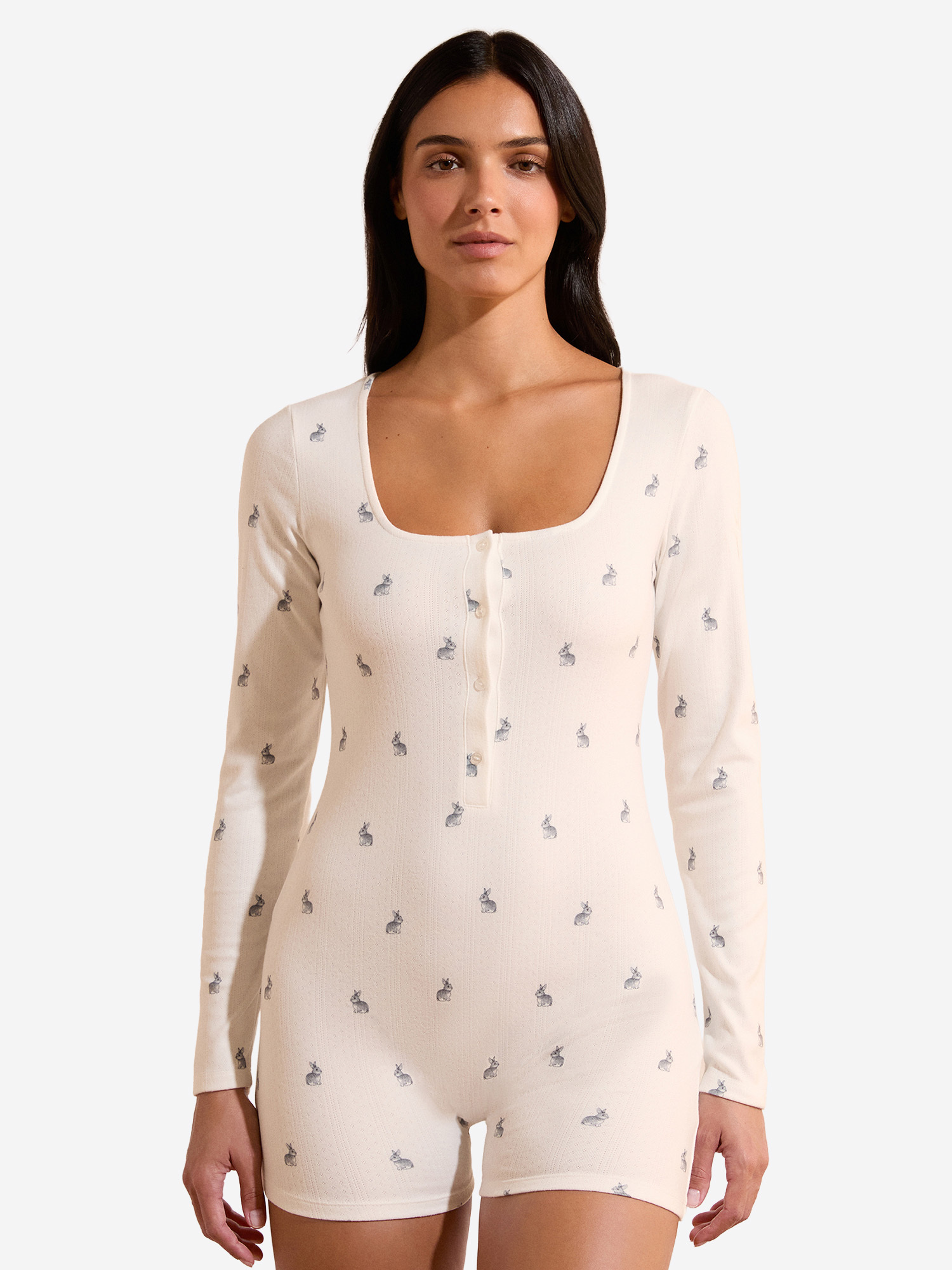 Combishort en pointelle à motif noeuds BASYLE, ETAM