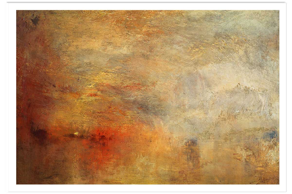 Poster Soleil couchant sur un lac - Joseph Mallord William Turner, HEXOA