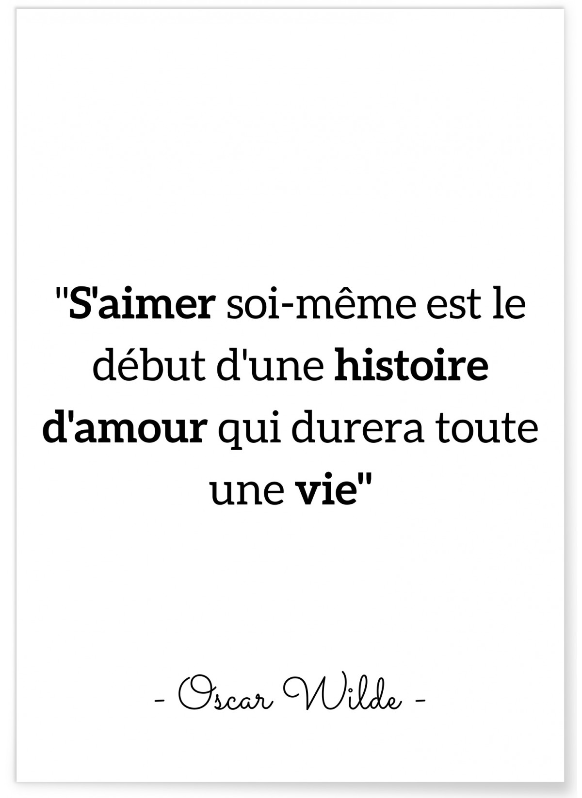 Affiche Oscar Wilde 'S'aimer soi même...', L'AFFICHERIE