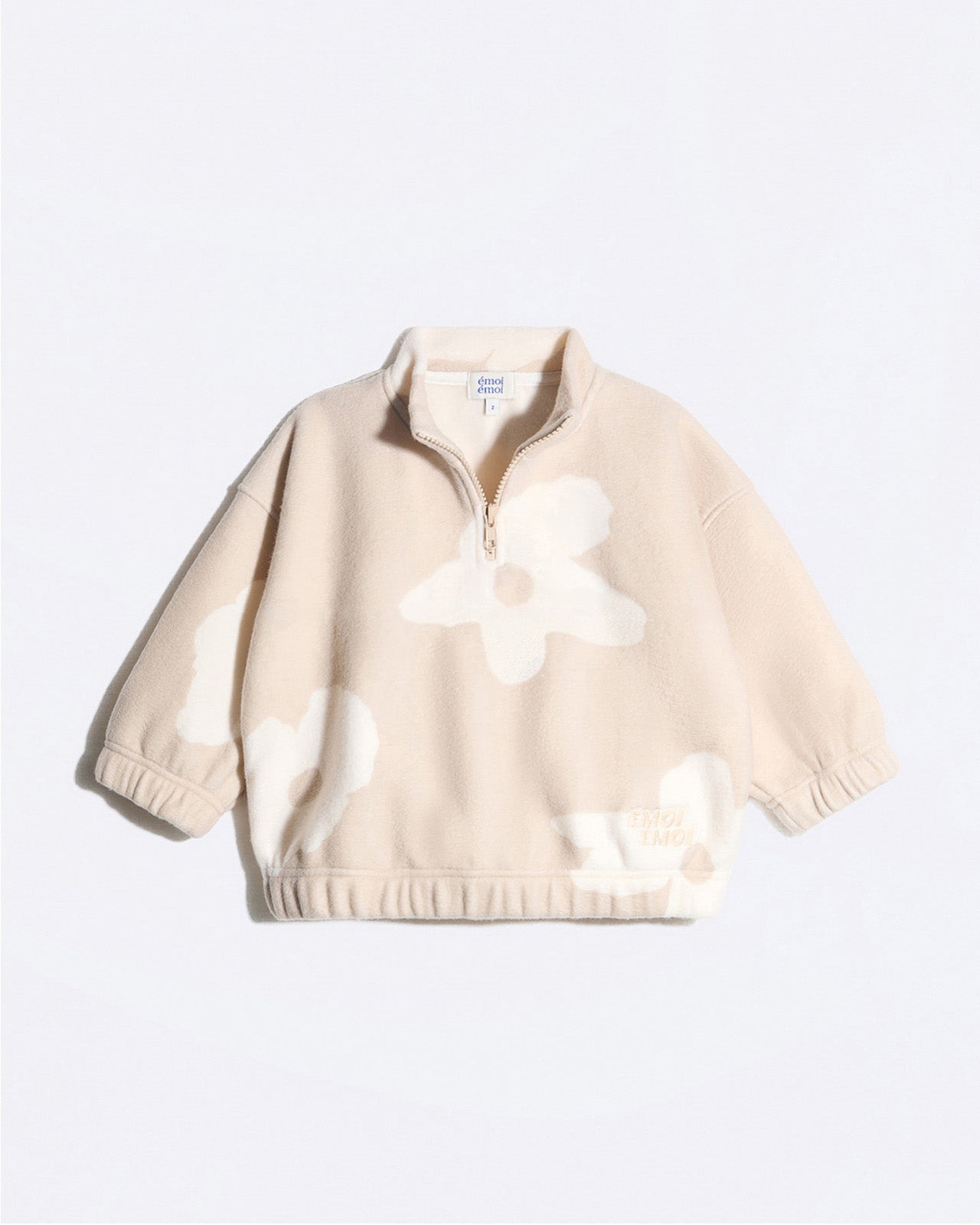 Sweat en polaire recyclée imprimé fleuri, EMOI EMOI