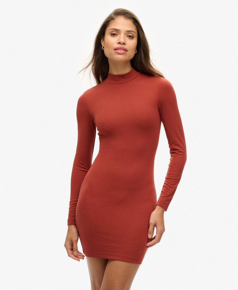Robe courte en jersey à col cheminée, SUPERDRY