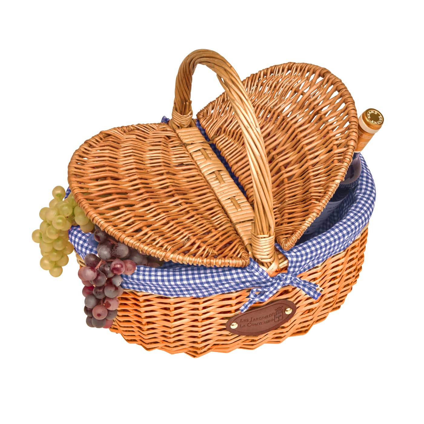 Panier en osier tissu Campagne, LES JARDINS DE LA COMTESSE