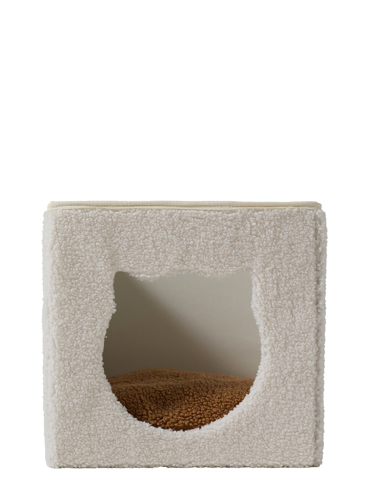 Panier cube pour chat en tissu Teddy, VERTBAUDET