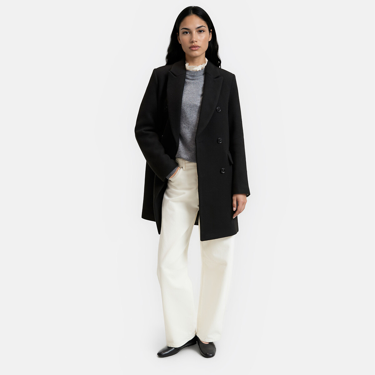 Manteau mi-long croisé, LA REDOUTE COLLECTIONS