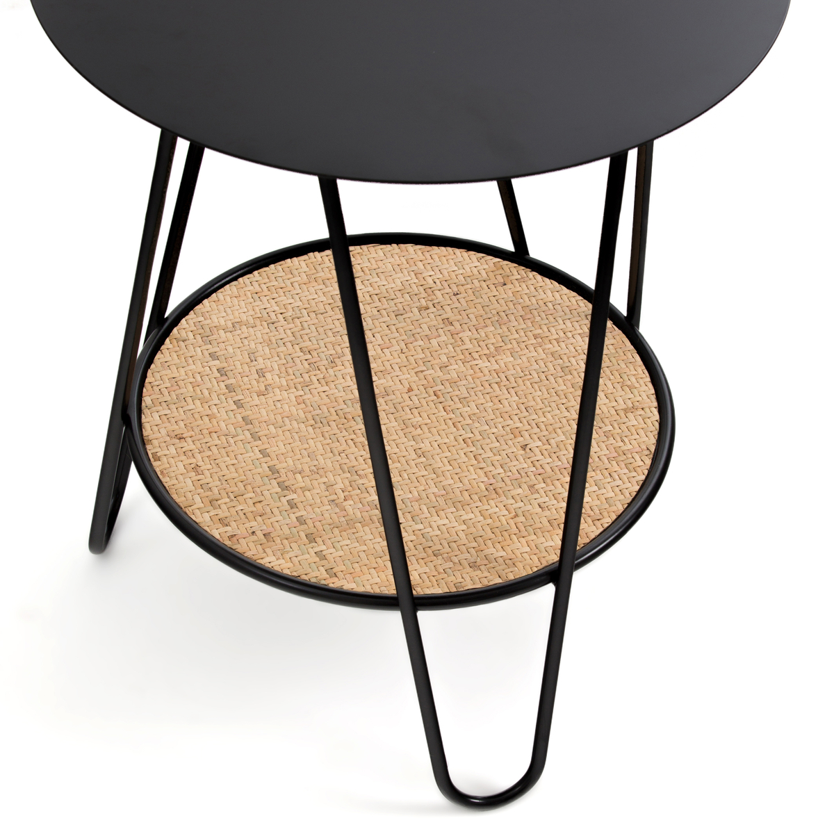 Product photograph of Rosali Side Table In Metal Rattan from La Redoute UK.