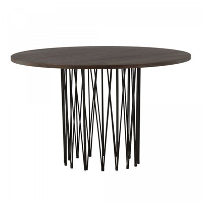 Table à manger ronde 120cm en bois pied design LARKA MEUBLES & DESIGN
