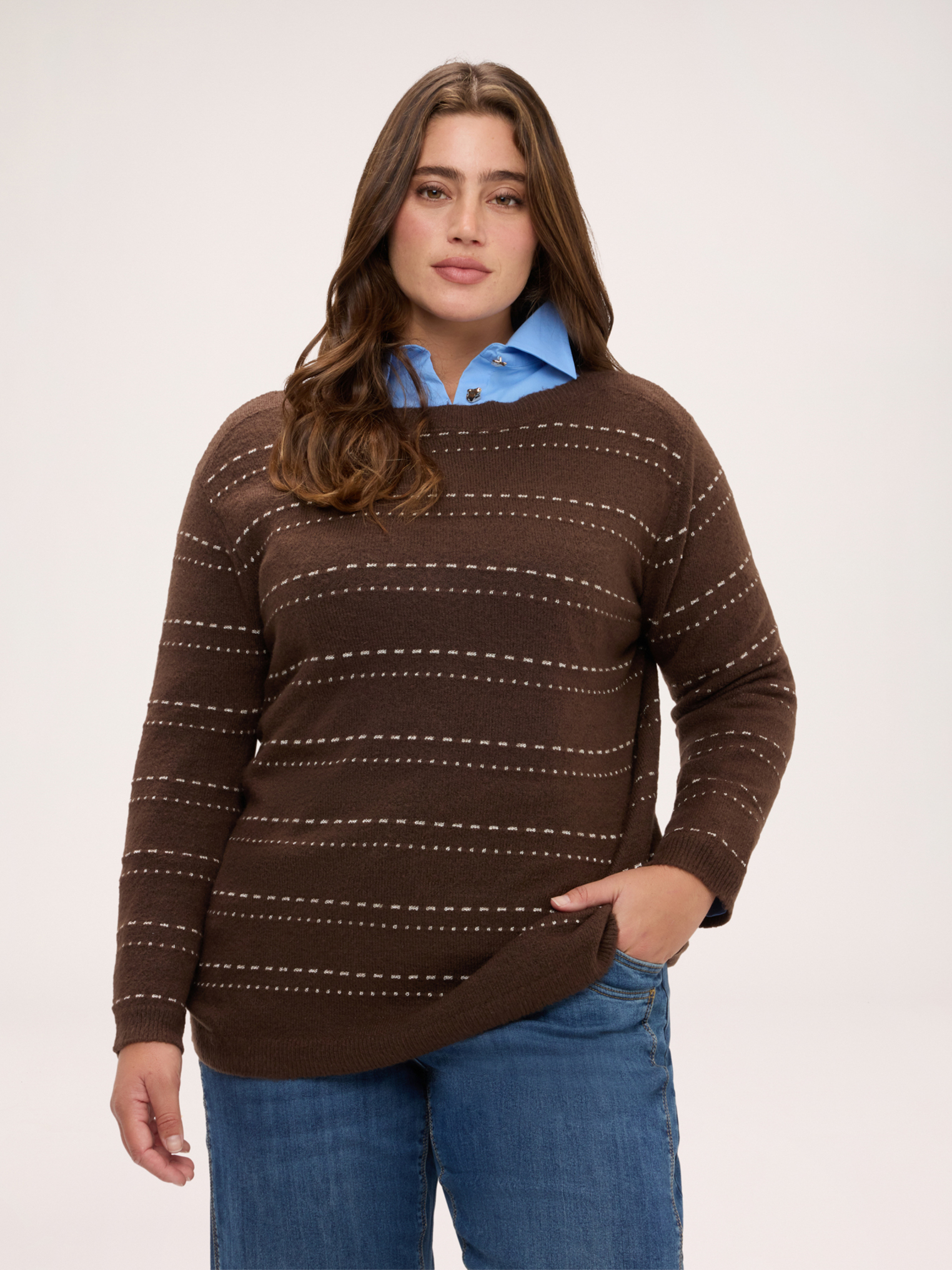 Pull à rayures avec encolure bateau, FIORELLA RUBINO