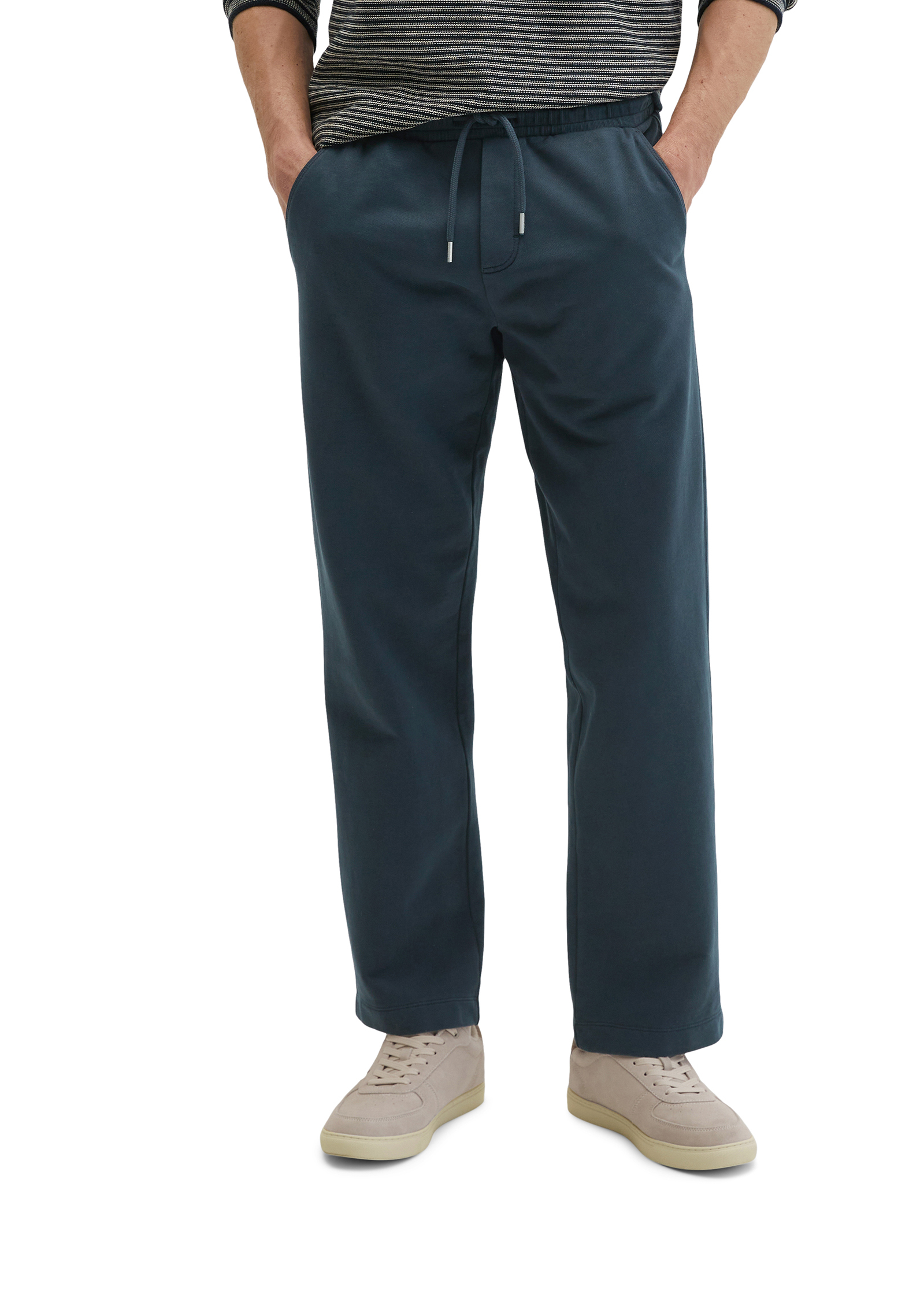 Pantalon sweat regular garment-dyed en coton bio doux, MARC O'POLO