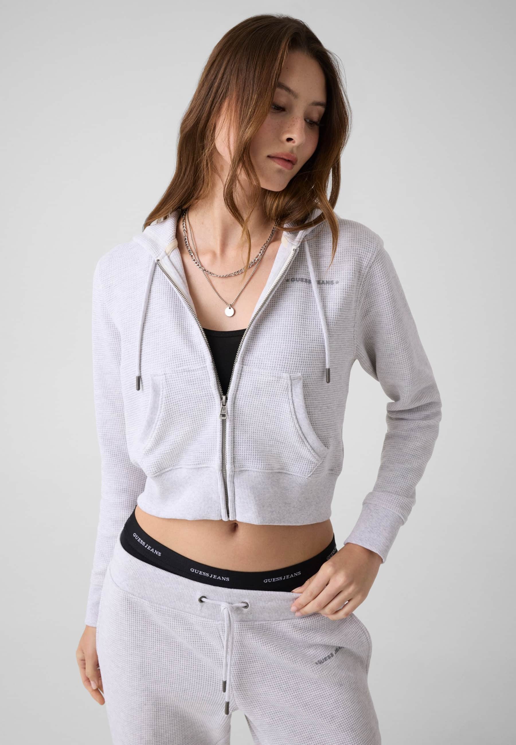 Sweat-Shirt En Coton Gaufré, GUESS JEANS