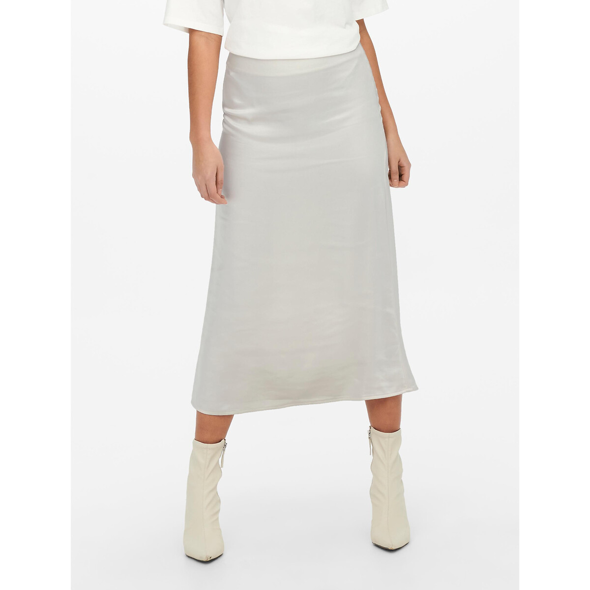 Satin high waist skirt Only | La Redoute