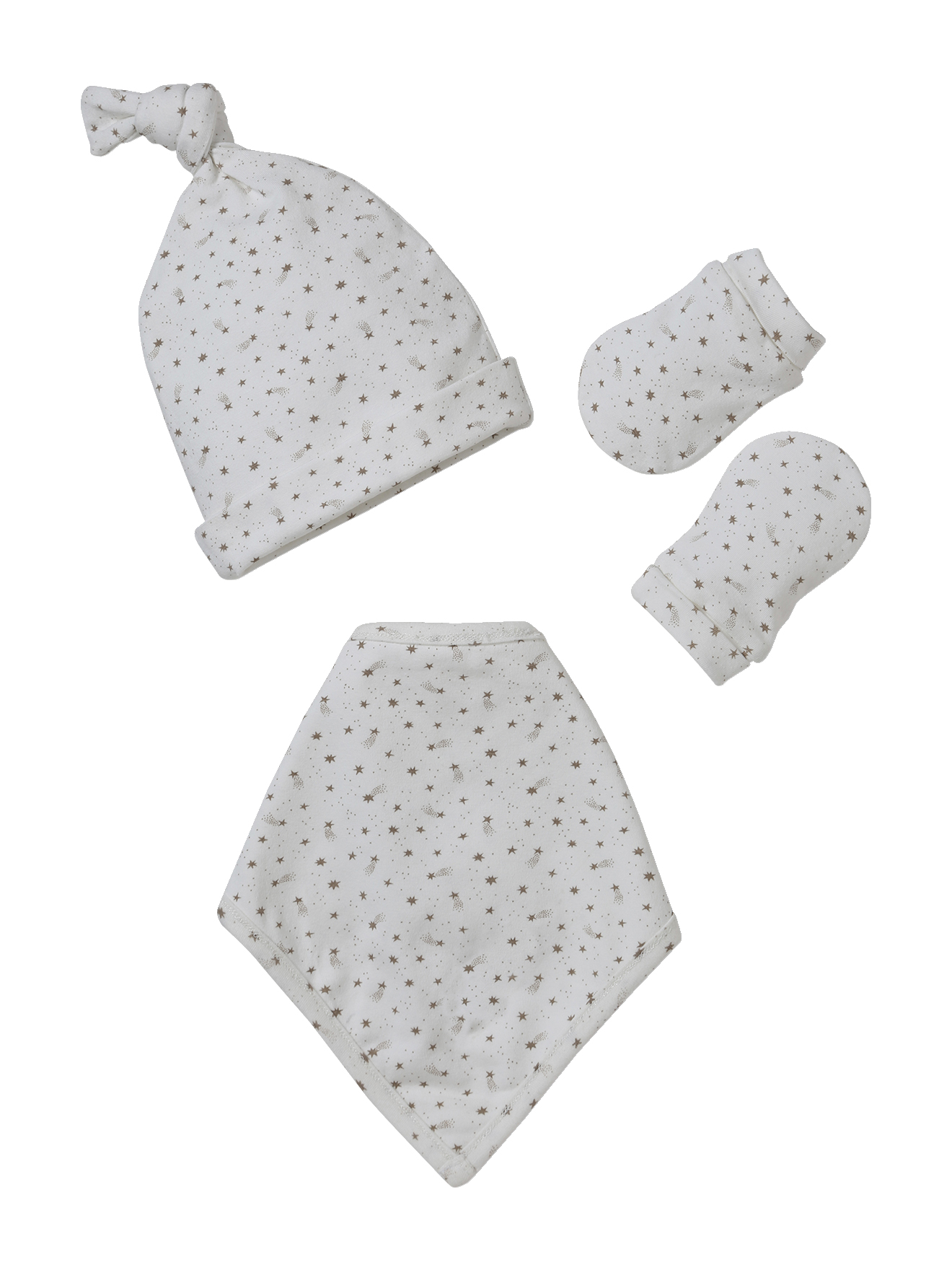 Ensemble bonnet + moufles + foulard + sac bébé imprimé, VERTBAUDET