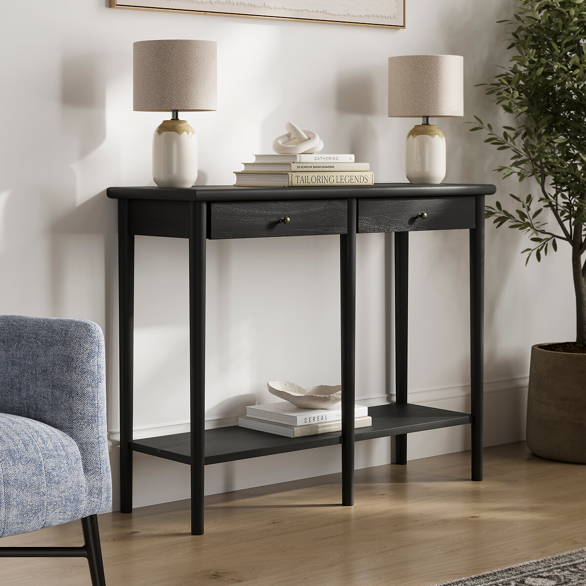 Carlotta 2 Drawer Wood Console Table, SO'HOME