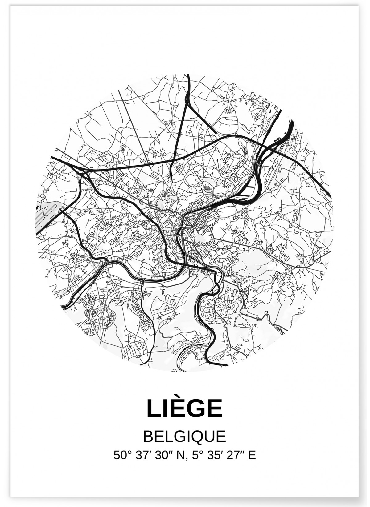 Affiche Carte Liège, L'AFFICHERIE