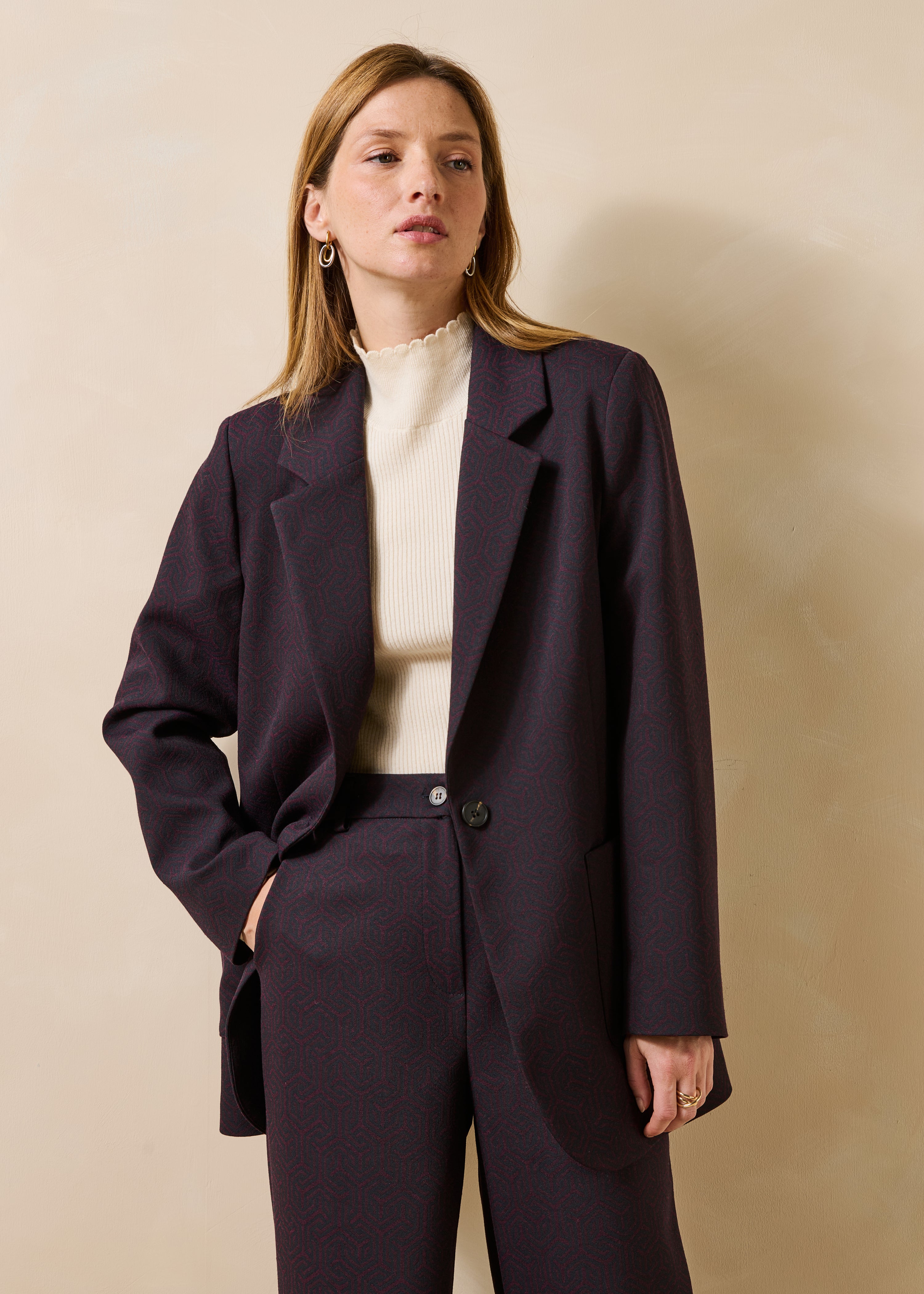 Veste de tailleur en jacquard, LA FEE MARABOUTEE