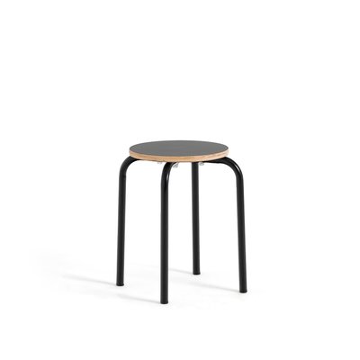 Hiba Low Stackable Steel and Wood Stool LA REDOUTE INTERIEURS