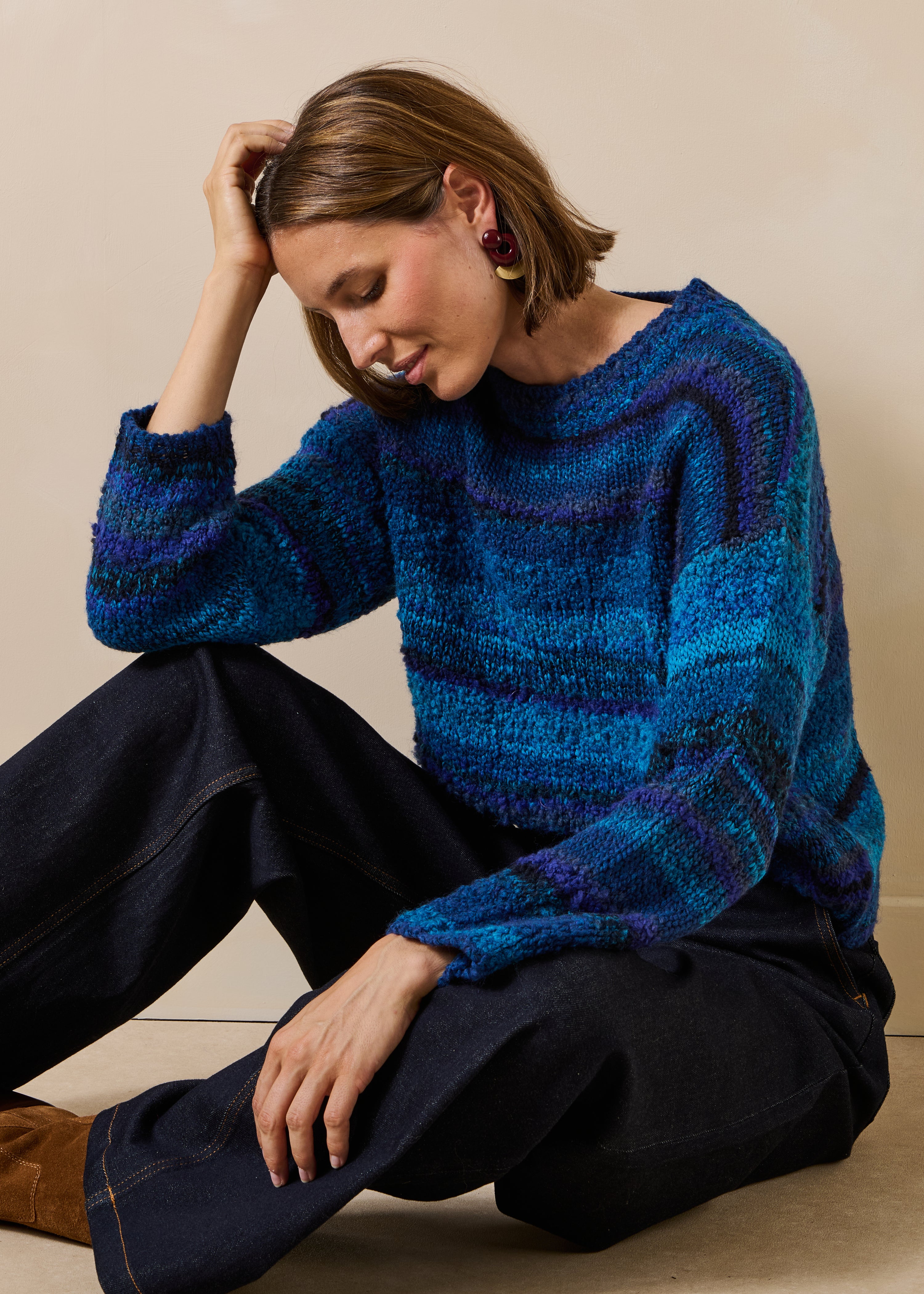 Pull rayé manches longues col rond, LA FEE MARABOUTEE