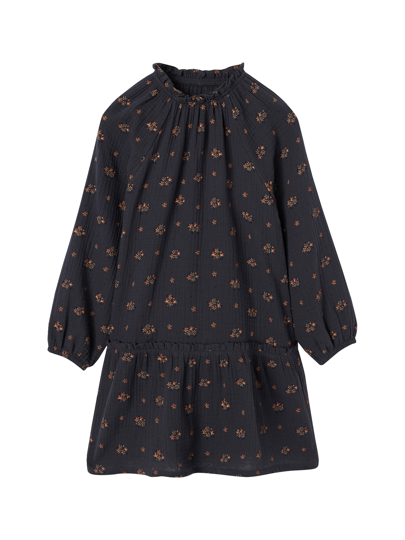 Robe en gaze de coton motifs fleurs, VERTBAUDET