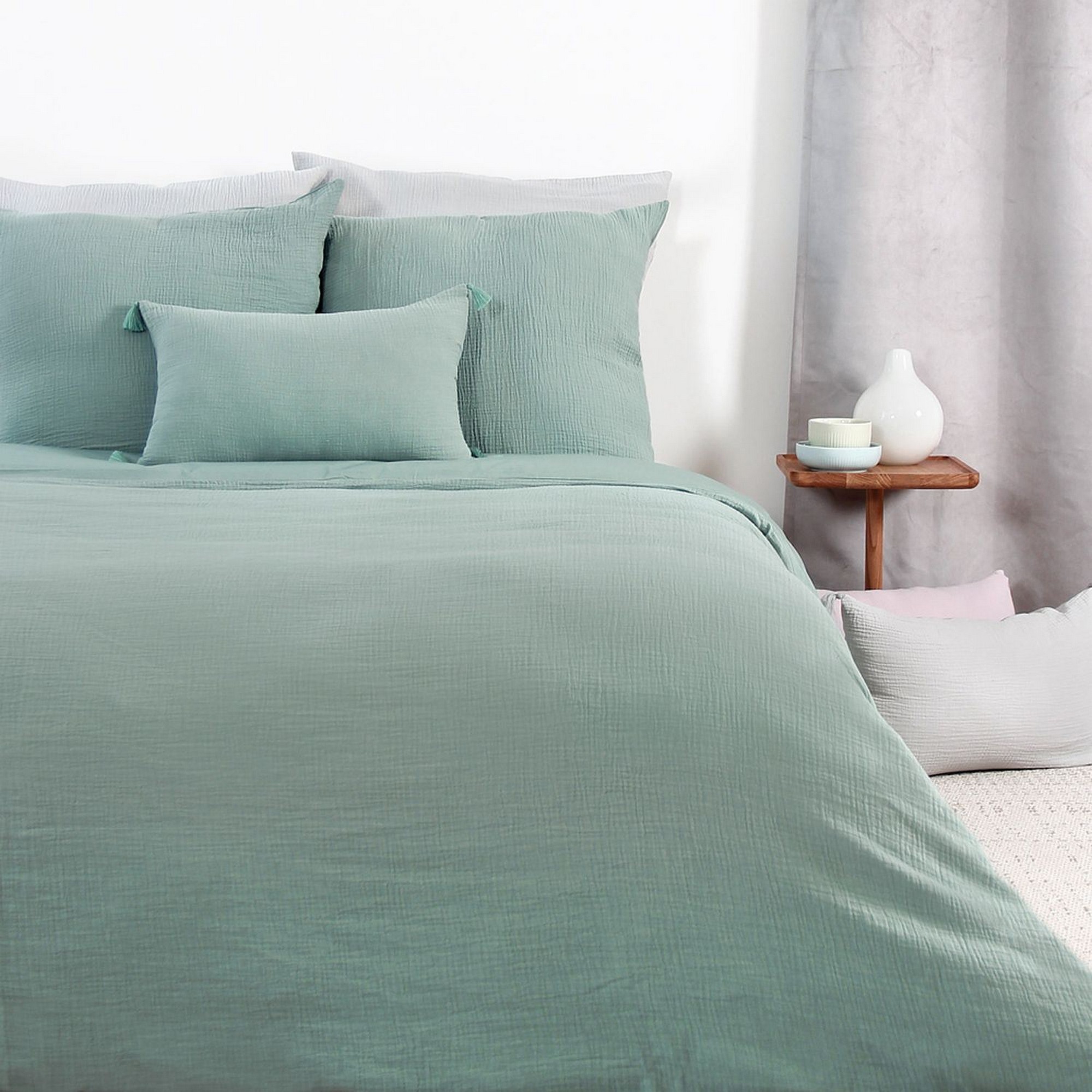 Parure de lit - housse de couette en gaze en coton, EDEN
